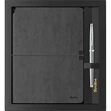 SHC4200 Scrikss SD600-1 Verona Siyah A5 Defter &amp; 800M Roller Siyah Krom Set
