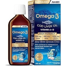 SHC4200 Nutraxin Omega-3 For Kids 150 ml – Çocuklar Için Balık Yağı Şurubu, Dha Epa, Portakal Aromalı