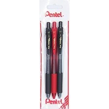 SHC4200 Pentel Energel 0.7 mm Likit Roller Kalem 2xsiyah/1xkırmızı 3'lü Set