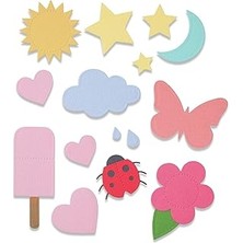 SHC4200 Sizzix Thinlits Zımba Şablonları 16PK Debi Potter Temel Şekiller, 665185