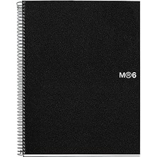 SHC4200 Miquelrius 8.5 X11 Kablolu Defter, 6-Konu, Kolej Kareli, Siyah