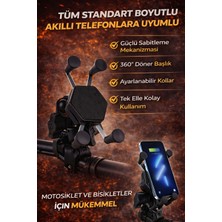 Ervinay Motosiklet Bisiklet Telefon Tutucu Evrensel Uyumlu 360 Derece Döner Güçlü Sabitleme Telefon Tutucu
