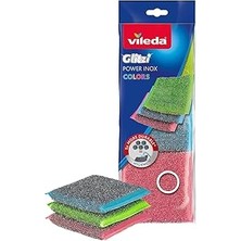 SHC4200 Vileda Glitzi 3 Lü Power Inox Colors Çelik Bulaşık Süngeri
