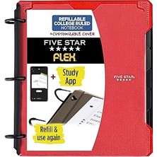 SHC4200 Five 29326AB2 Esnek Not Defteri, 1 Inç, Kişiselleştirilebilir, Not Defteri Cilt, Kırmızı