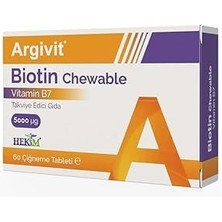 SHC4200 Argivit Biotin Chewable B7 Vtitamini Içeren Edici Gıda 60 Çiğneme Tableti