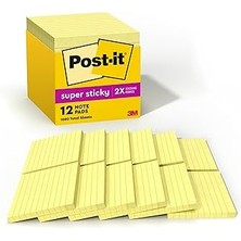 SHC4200 Post-It Süper Yapışkan Notlar, 10,2 x 10,2 Cm, 12 Blok, 2 x Yapıştırma Gücü, Kanarya Sarısı, Geri D