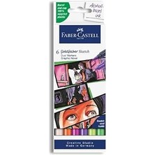 SHC4200 Faber-Castell Gofa Sketch Çizgi Roman Markör Seti, 6’lı, Çift Uçlu, 0.6 mm Fineliner Uç, Kalıcı Mür