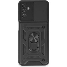 Epilons Mey Ithalat® Samsung Galaxy M14 5g Kılıf Pars Lens Yüzüklü Silikon - Siyah