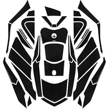 SHC4200 44 Parça Honda Pcx 125 2025 Ile Uyumlu Kaydırmaz Tank Pad – 6d Karbon | Çizilmeye Karşı Kalkan, Mot