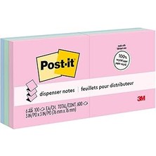 SHC4200 Post-It Greener Pop-Up Notes, 3 x 3, Helsinki Koleksiyonu, 6 Pads/pack Mavi, Pembe, Sar 100 Yaprak