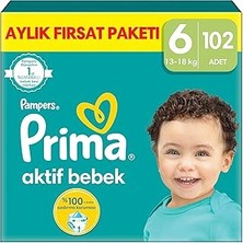 SHC4200 Aktif Bebek, Bebek Bezi 6 Numara, 102 Adet Aylık Fırsat Paketi