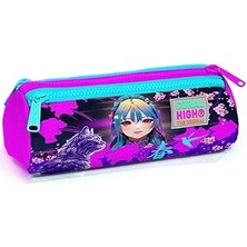 SHC4200 Coral High Mor Pembe Anime Üç Bölmeli Kalem Çantası - Kız Çocuk