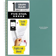 SHC4200 Five Spiral Defter + Çalışma Uygulaması, 1 Konu, Grafik Çizgili Kağıt, 21.6 x 27.9 Cm, 100 Yap