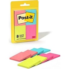 SHC4200 Post-It Notlar, 1 3/8 x 1 7/8 Inç, Çeşitli Renkler, 8-Pedler/paket