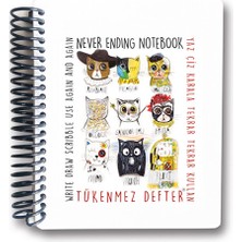 Wovna Tükenmez Not Defteri - 4 (Ressam Kediler) - 13X16 cm