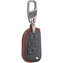 SHC4200 Alisveristime (Peugeot 406, 408, 308, 307, 207, 107, 407 Uyumlu) Deri Anahtar Kılıfı