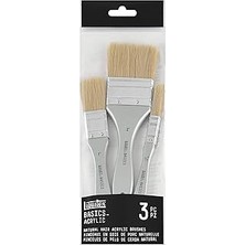 SHC4200 Liquitex 3699370 Seti, Akrilik Boya Için, 3 Düz 1/2", 1" 2" Kısa Sapl
