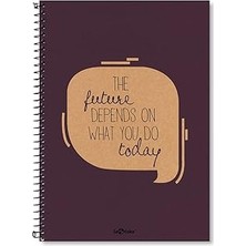 SHC4200 Lé Color 2015075/2 Kraft Sert Kapaklı, Spiralli, Sarı Kağıtlı, 200 Sayfa, Mor