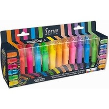 SHC4200 Serve Berry Fosforlu Kalem, 12 Renkli Set