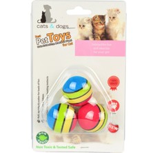 Feyza Design Kedi Oyun Topu Gökkuşağı 3'lü - Beyaz, Zeka Oyunu