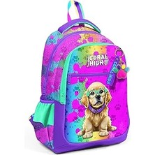 SHC4200 Coral High Mor Pembe Desenli Kız Çocuk Ilkokul Çantası Günlük Sırt Çantası