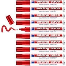 SHC4200 Edding 3300 Permanent Markör - Kırmızı - 10 Kalem - 1-5 mm Kesik Uçlu