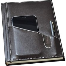 SHC4200 2k 5464 Ajanda/defter Tarihsiz 17X24 Çizgili 160 Yaprak Ivory Kağıt Telefon Kılıflı, Kahverengi