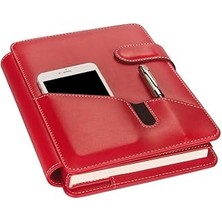 SHC4200 2k 5286 Ajanda Tarihsiz Kareli 17X24 Ajanda Defter 160 Yaprak Ivory Kağıt Suni Deri Telefon Kılıflı