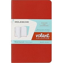 SHC4200 Moleskine Çizgili Volant Not Defteri 2'li Set Cep Boy Turuncu + Aqua