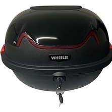 SHC4200 Wheelie XT11-B 28 Litre Motosiklet Arka Çanta Siyah Parlak Su Geçirmez Abs Top Case Çift Kilitleme