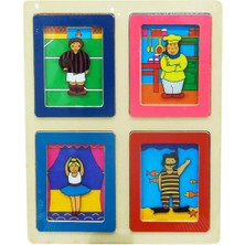 Feyza Design Ahşap Resimli Zeka Oyunu - Çok Renkli ve Eğitici Oyuncak