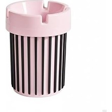 SHC4200 Pembe Siyah Çizgili Küllük | Plastik Küllük | Masaüstü &amp; Balkon Kullanımına