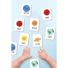 Feyza Design Eğitici Ahşap Zeka Kartları Eşleştirme Oyunu - Gezegenler