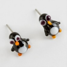 SiHako Penguen Cam Küpe