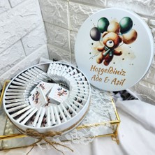 Hayaller Dükkanı Ikiz Bebek Çikolatası Metal Kutu Uv Baskılı 50 Adet