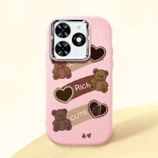 Ucuc Infinix Smart 8/8 Pro Uyumlu Darbe Emici Kamera Korumalı Pembe Silikon Kılıf