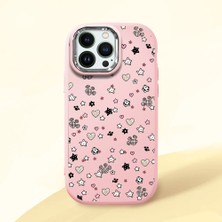 Ucuc iPhone 13 Pro Uyumlu Darbe Emici Kamera Korumalı Pembe Silikon Kılıf