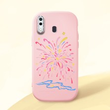 Ucuc Samsung Galaxy A20 Uyumlu Darbe Emici Kamera Korumalı Pembe Silikon Kılıf