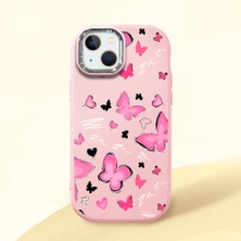 Ucuc iPhone 14 Plus/15 Plus Uyumlu Darbe Emici Kamera Korumalı Pembe Silikon Kılıf