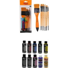 Rich 10'lu Akrilik Boya 120 cc ve 6'lı Karma Fırça Seti ile Renkli Sanat Deneyimi