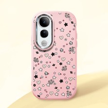 Ucuc Vivo V50 Lite 4g/5g Uyumlu Darbe Emici Kamera Korumalı Pembe Silikon Kılıf
