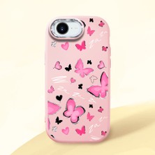 Ucuc iPhone 16E Uyumlu Darbe Emici Kamera Korumalı Pembe Silikon Kılıf