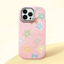 Ucuc iPhone 13 Pro Uyumlu Darbe Emici Kamera Korumalı Pembe Silikon Kılıf