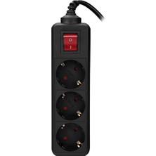 S-Link SPG3-X-3 1.5 m 3'lü Akım Koruyucu Kutu Siyah Priz