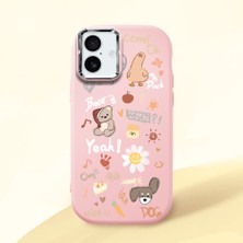 Ucuc iPhone 16 Plus Uyumlu Darbe Emici Kamera Korumalı Pembe Silikon Kılıf
