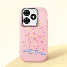 Ucuc Infinix Smart 8/8 Pro Uyumlu Darbe Emici Kamera Korumalı Pembe Silikon Kılıf