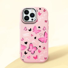 Ucuc iPhone 13 Pro Uyumlu Darbe Emici Kamera Korumalı Pembe Silikon Kılıf