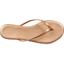 Kadın Tkees Klasik Rose Gold Parmak Arası Terlik Düz Topuklu Konforlu ve Şık Tasarım