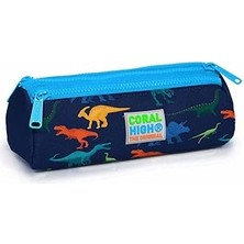 SHC4200 Coral High Lacivert Dinozor Kalem Çanta, Üç Bölmeli 22329