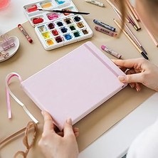 SHC4200 21X15 cm Sert Kapak 80 Yaprak 140 Gr. Eskiz Defteri - Sketch Book - Pembe